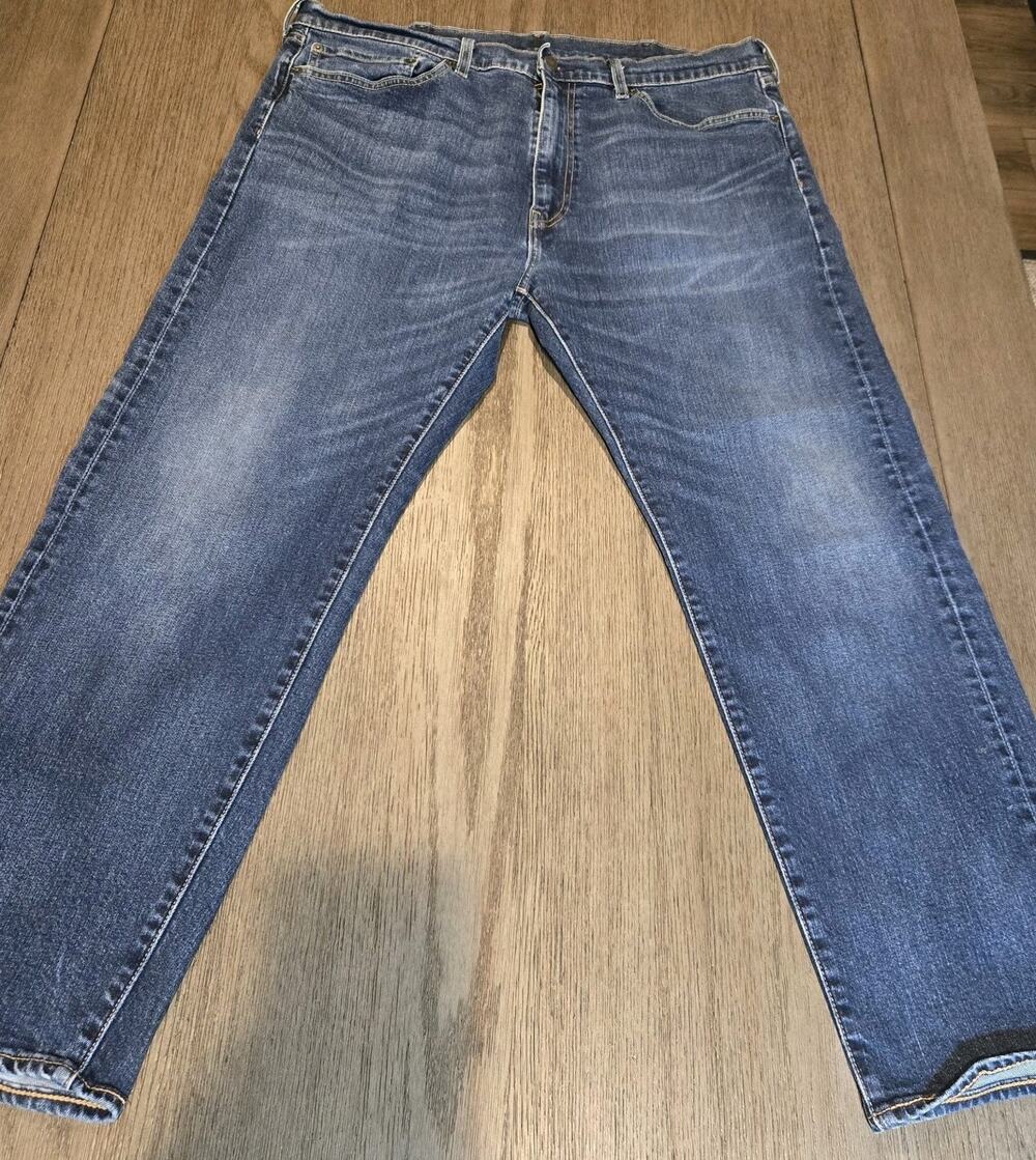 Levis Premium 505 Mens 38x29 Big E Regular Fit Straight Leg Water less Denim